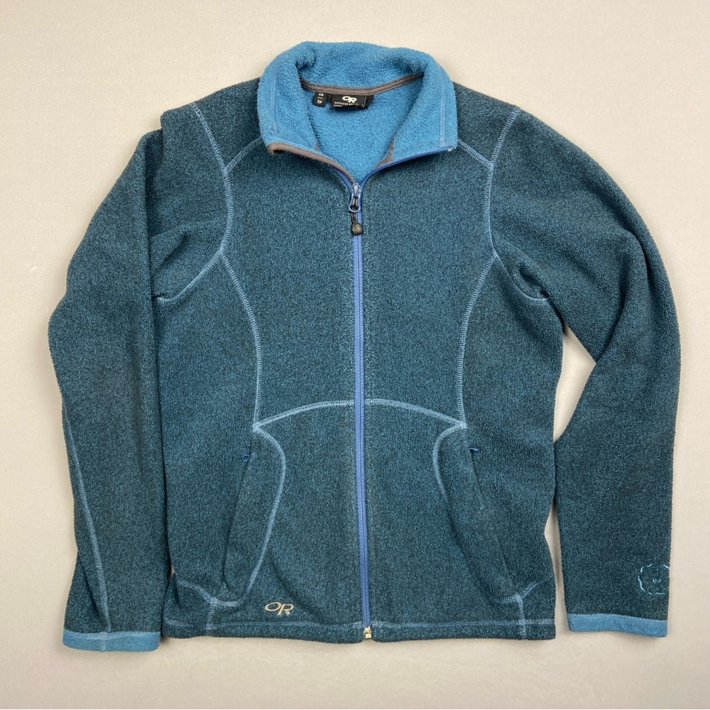 Outdoor Research Fleece Fill Zip Jacket Sweatshirt Women’s XS teal Blue Polartec